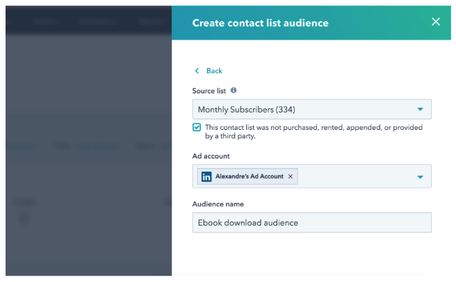 hubspot audience contact list