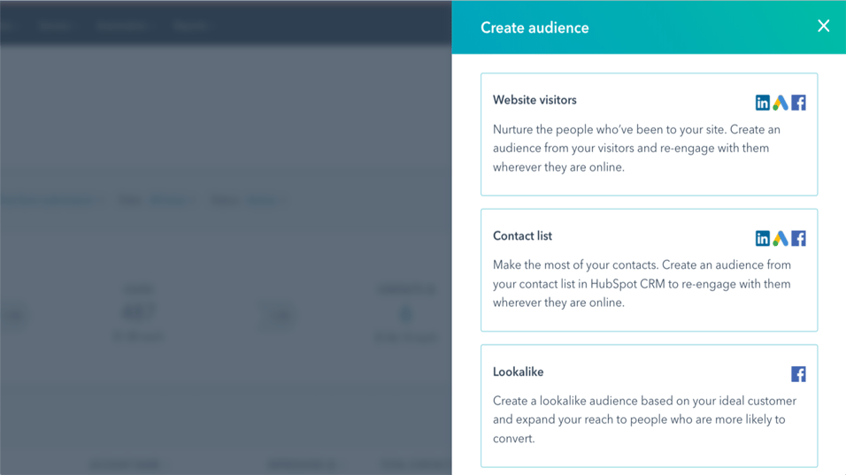 hubspot facebooik ads audiences