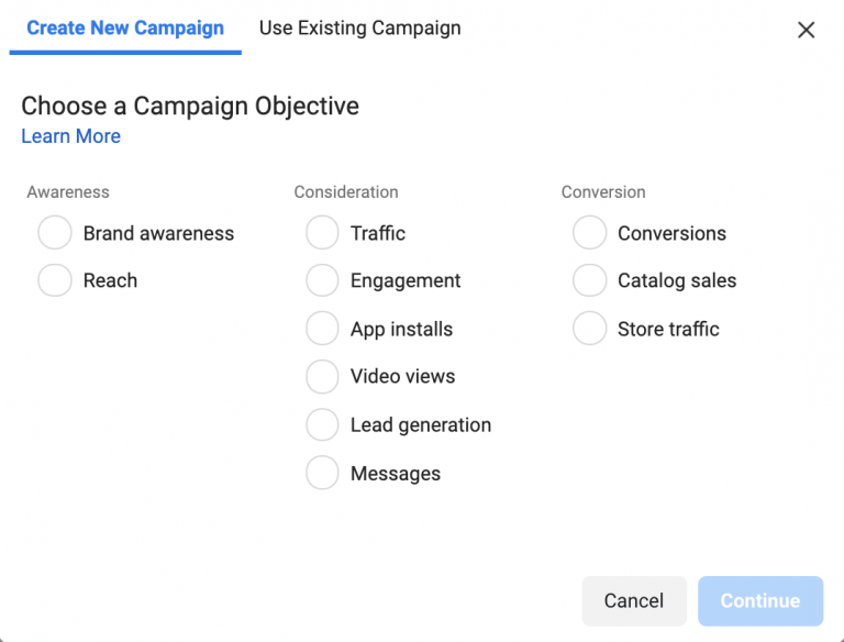 facebook ads campaign objectiveS GOOD CLEAR